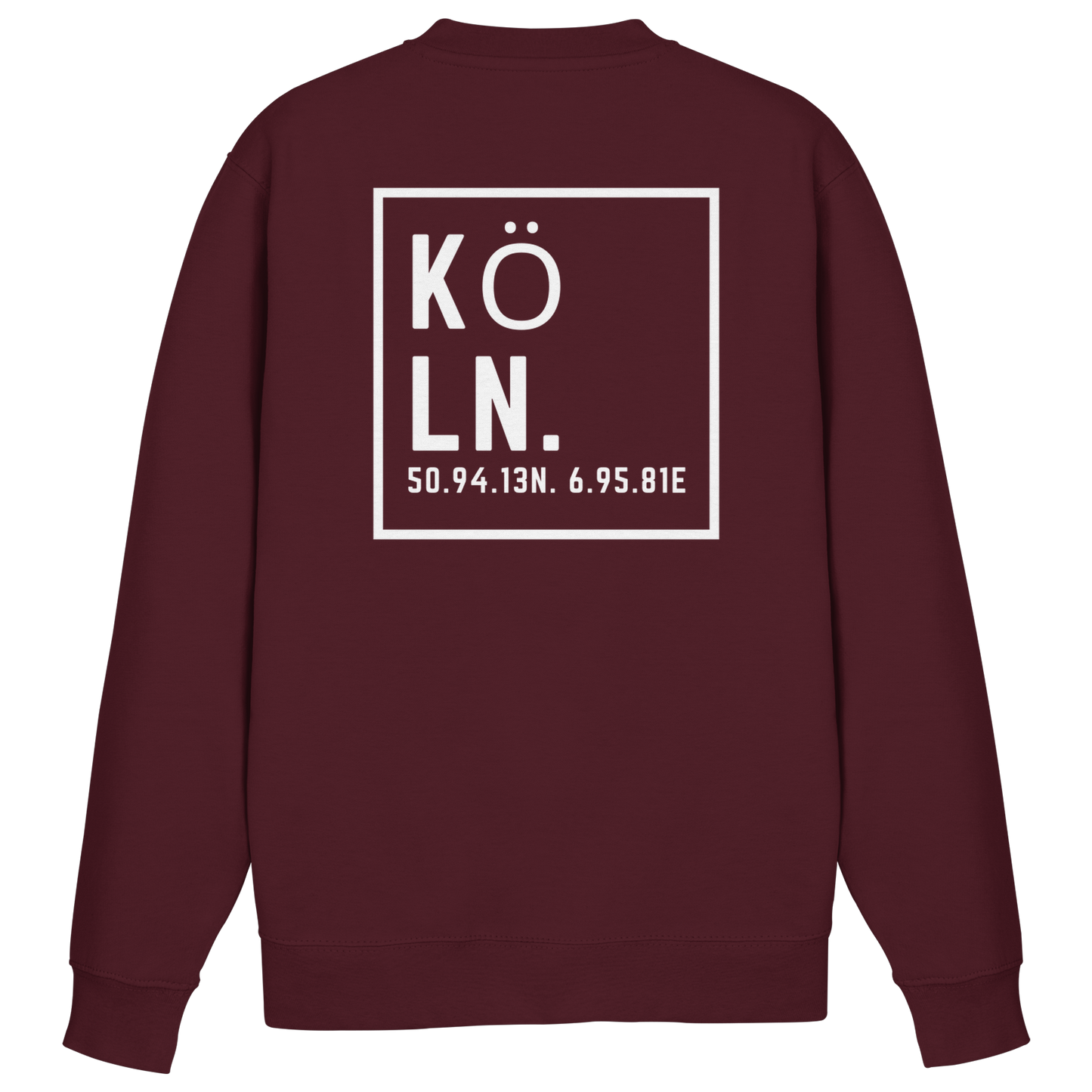 Köln Koordinaten (großer Druck auf dem Rücken) - Basic Sweatshirt