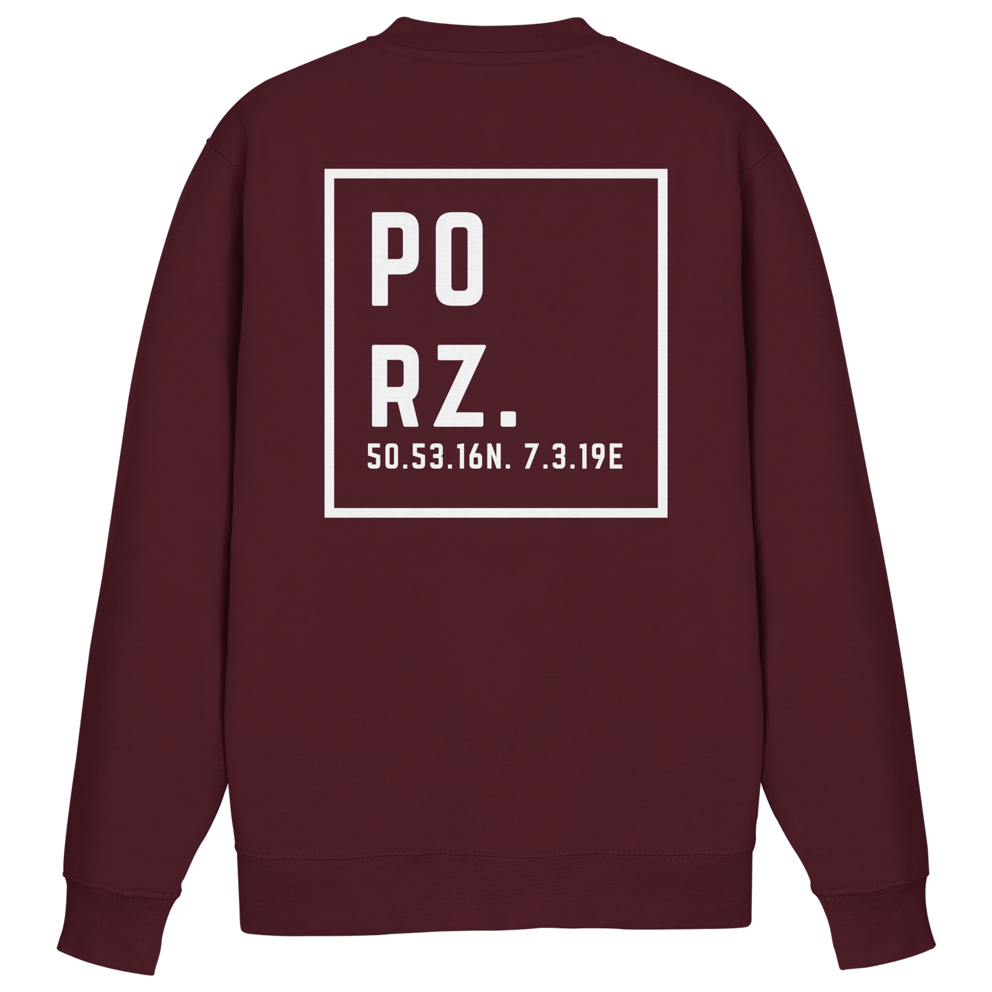 Porz Koordinaten (großer Druck Rücken) - Basic Sweatshirt