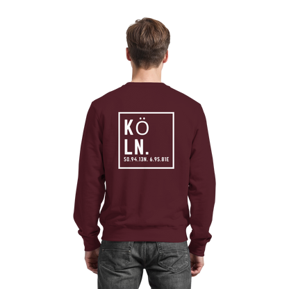 Köln Koordinaten (großer Druck auf dem Rücken) - Basic Sweatshirt