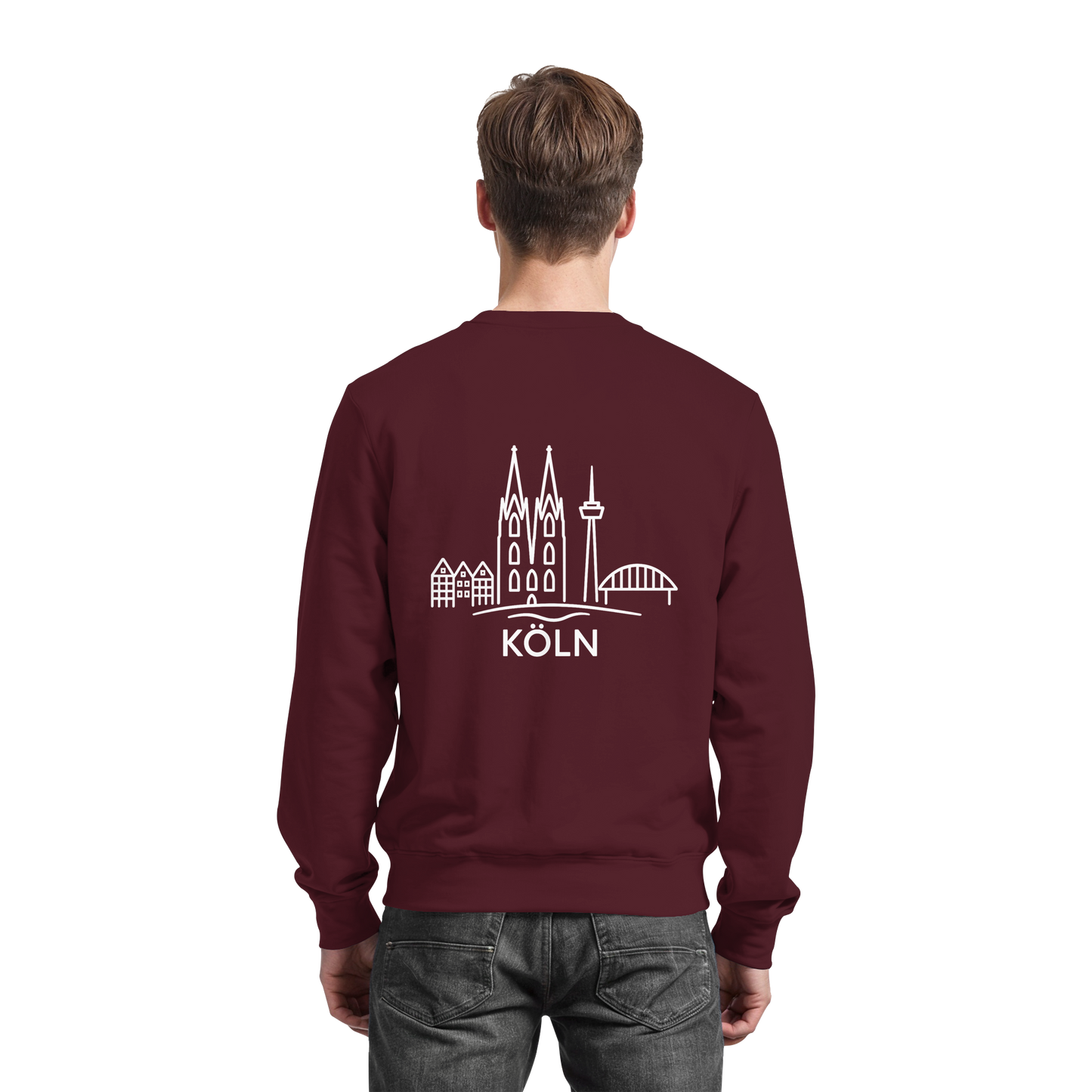 Köln Skyline (großer Druck auf dem Rücken) - Basic Sweatshirt