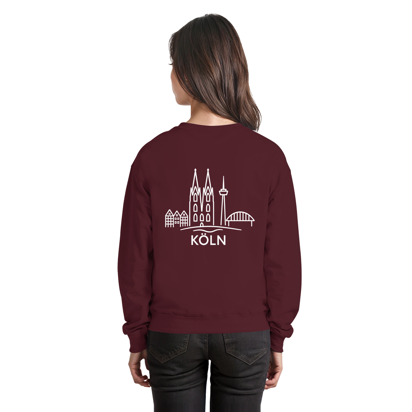 Köln Skyline (großer Druck auf dem Rücken) - Basic Sweatshirt