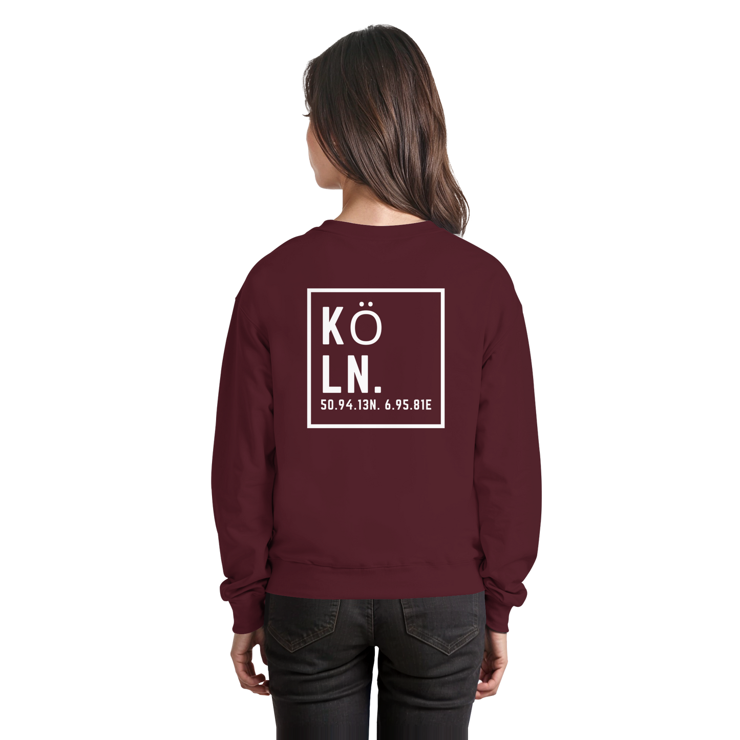 Köln Koordinaten (großer Druck auf dem Rücken) - Basic Sweatshirt
