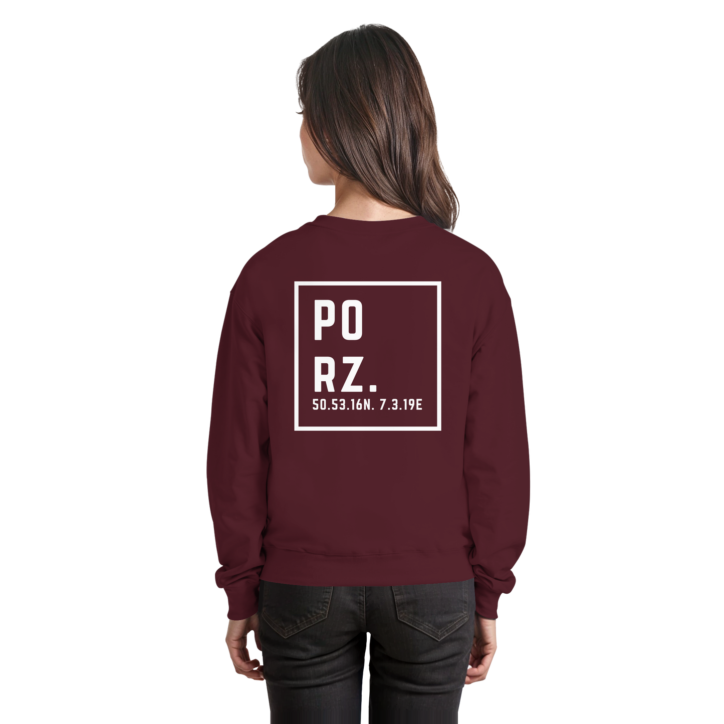 Porz Koordinaten (großer Druck Rücken) - Basic Sweatshirt