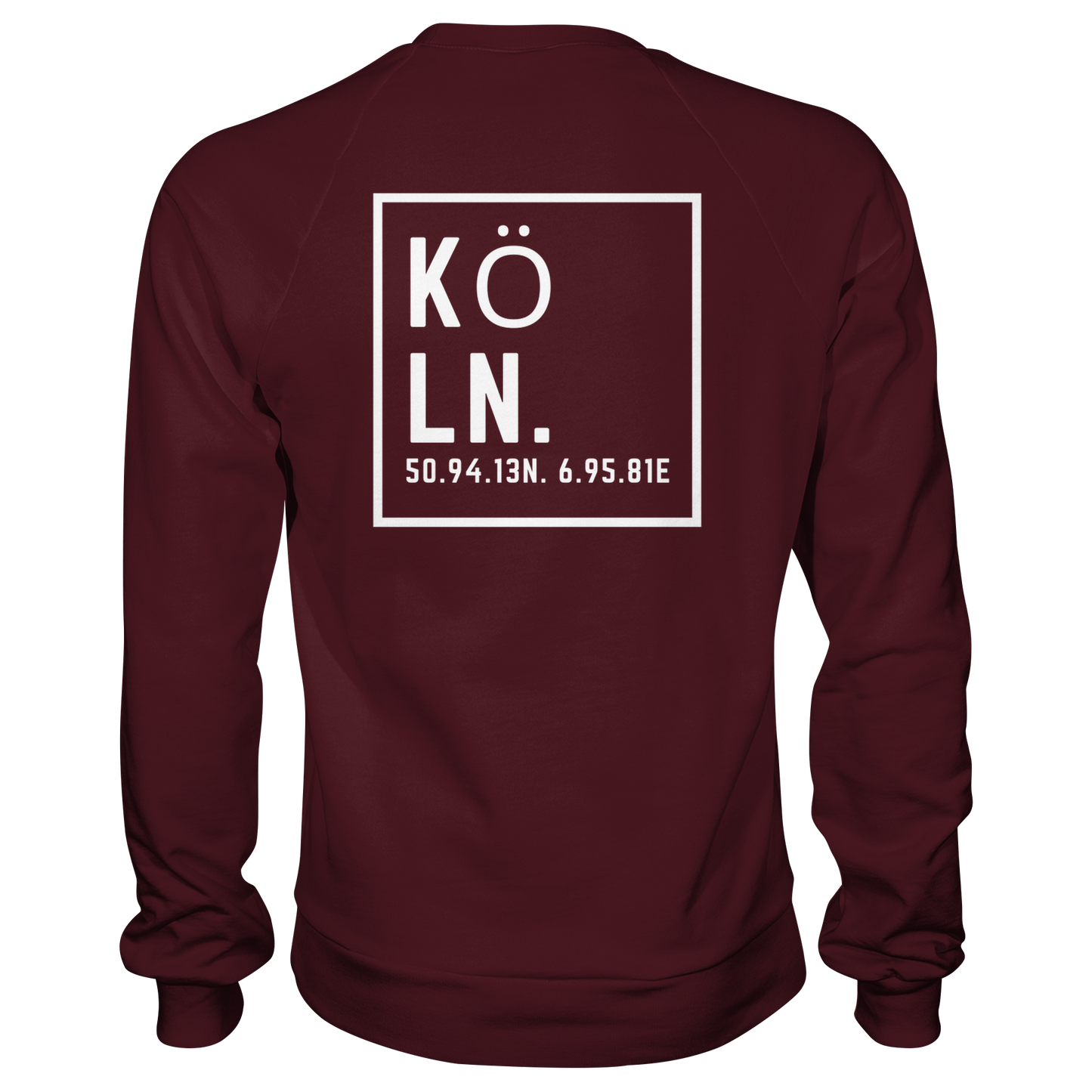Köln Koordinaten (großer Druck auf dem Rücken) - Basic Sweatshirt