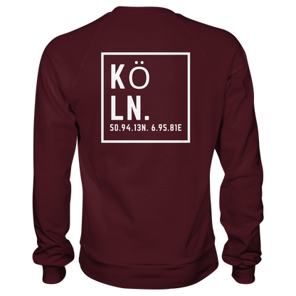 Köln Koordinaten (großer Druck auf dem Rücken) - Basic Sweatshirt