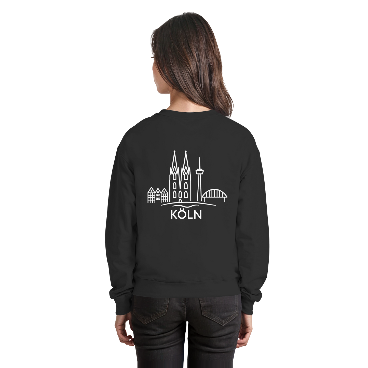 Köln Skyline (großer Druck auf dem Rücken) - Basic Sweatshirt
