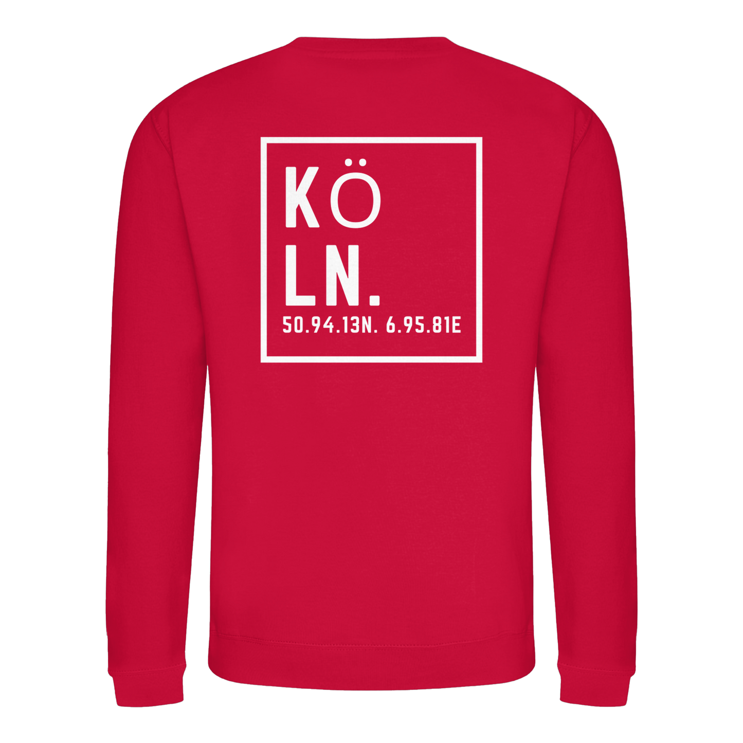 Köln Koordinaten (großer Druck auf dem Rücken) - Basic Sweatshirt