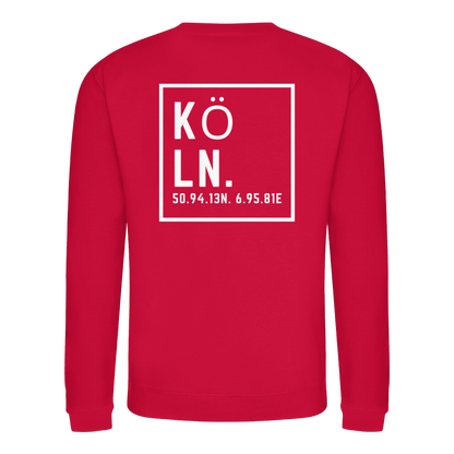 Köln Koordinaten (großer Druck auf dem Rücken) - Basic Sweatshirt