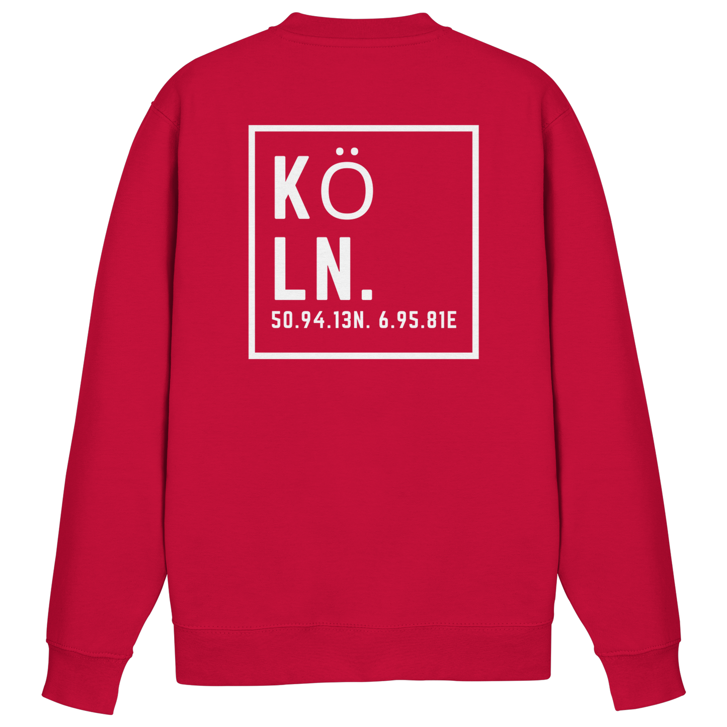 Köln Koordinaten (großer Druck auf dem Rücken) - Basic Sweatshirt