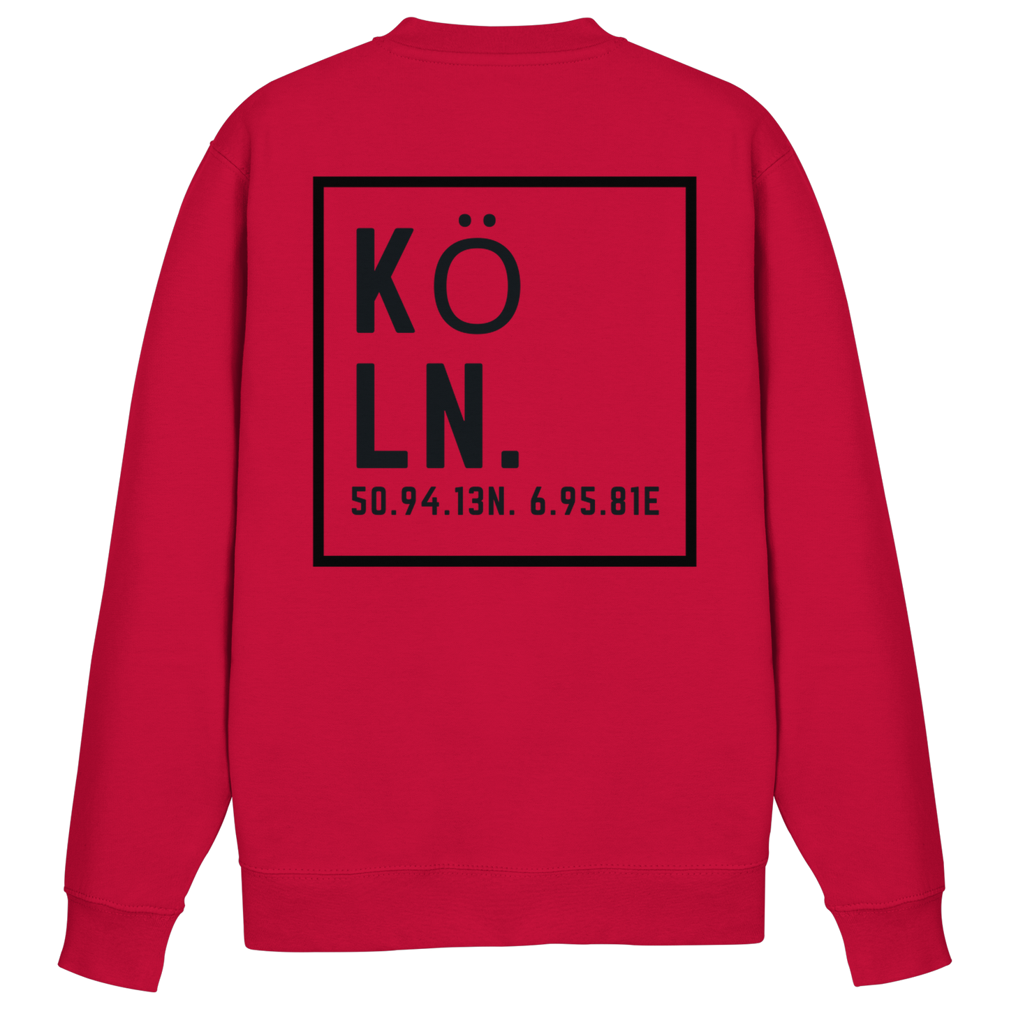 Köln Koordinaten (großer Druck auf dem Rücken) - Basic Sweatshirt