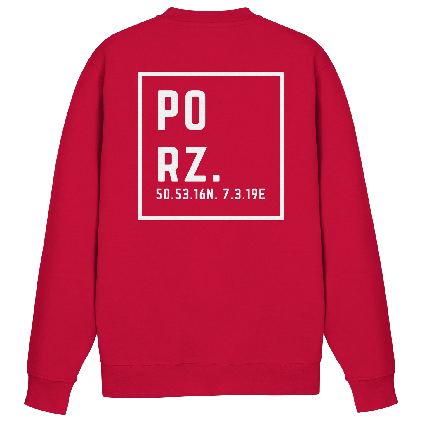 Porz Koordinaten (großer Druck Rücken) - Basic Sweatshirt
