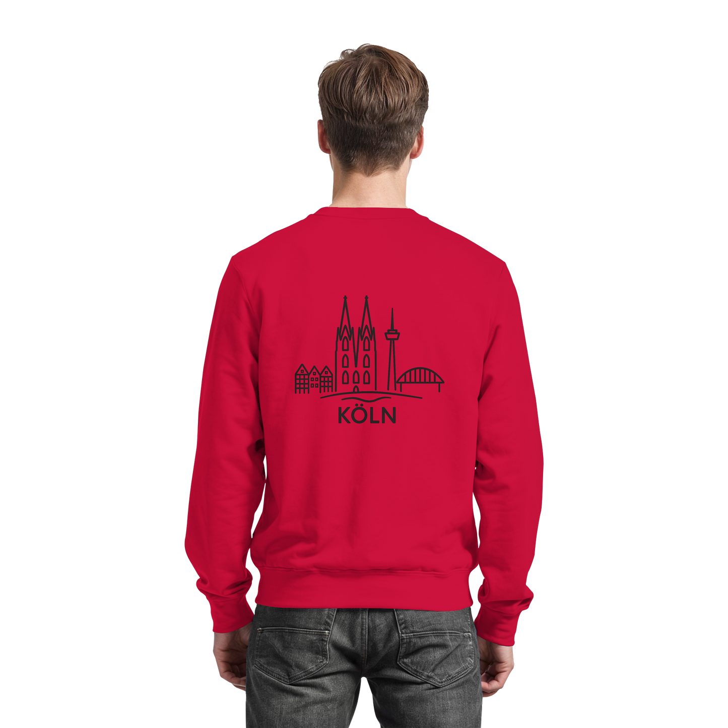 Köln Skyline (großer Druck auf dem Rücken) - Basic Sweatshirt