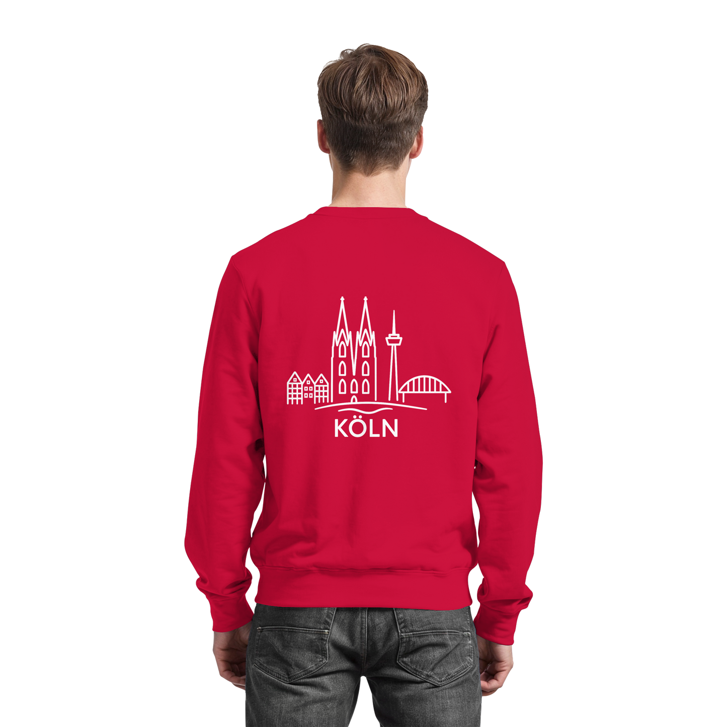 Köln Skyline (großer Druck auf dem Rücken) - Basic Sweatshirt