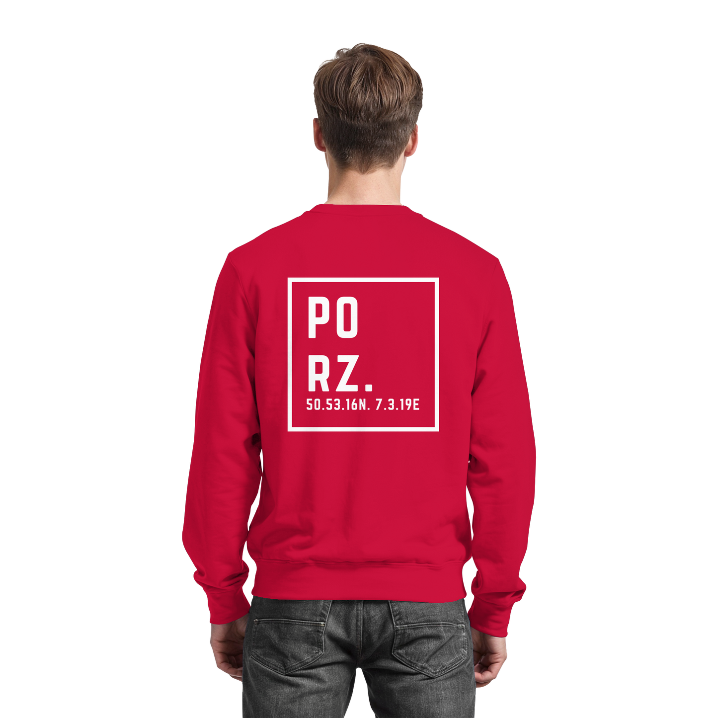 Porz Koordinaten (großer Druck Rücken) - Basic Sweatshirt