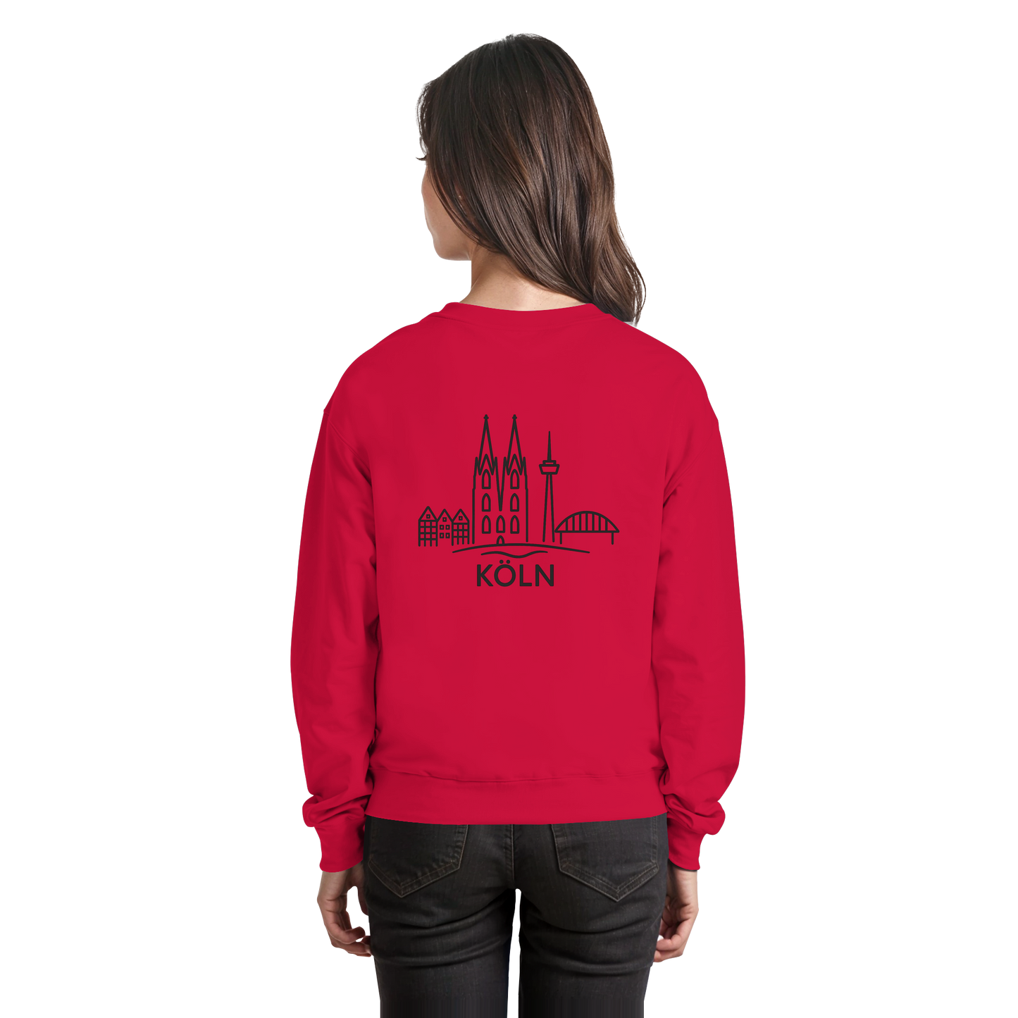 Köln Skyline (großer Druck auf dem Rücken) - Basic Sweatshirt