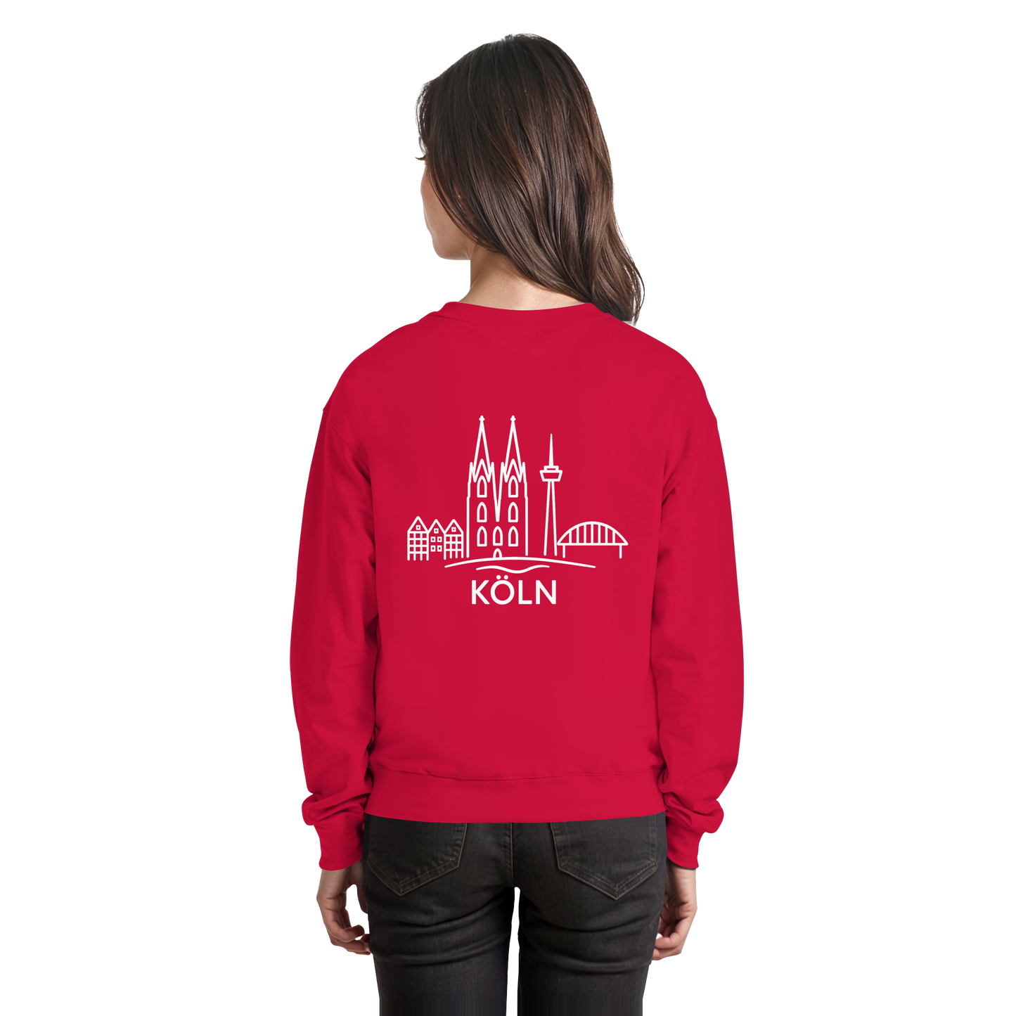 Köln Skyline (großer Druck auf dem Rücken) - Basic Sweatshirt