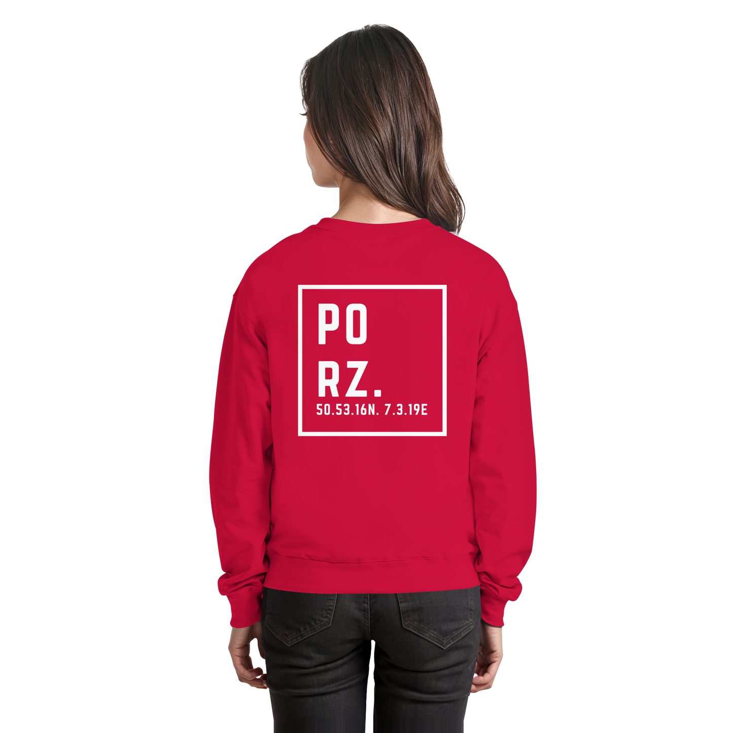Porz Koordinaten (großer Druck Rücken) - Basic Sweatshirt