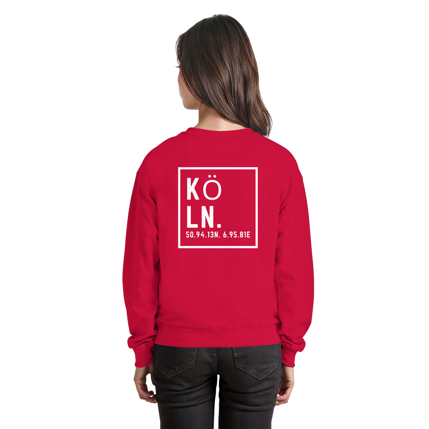 Köln Koordinaten (großer Druck auf dem Rücken) - Basic Sweatshirt