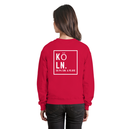 Köln Koordinaten (großer Druck auf dem Rücken) - Basic Sweatshirt