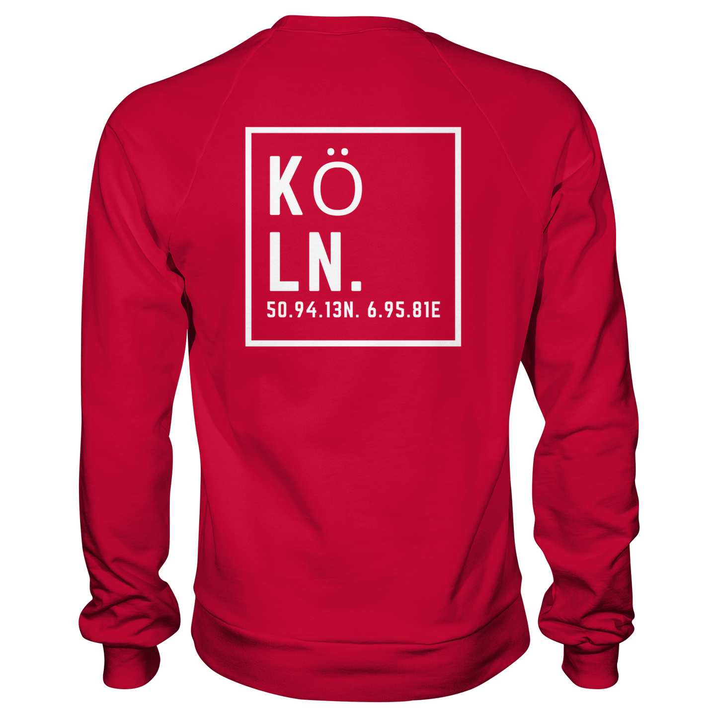Köln Koordinaten (großer Druck auf dem Rücken) - Basic Sweatshirt