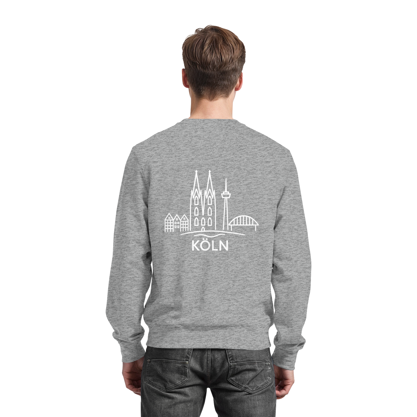 Köln Skyline (großer Druck auf dem Rücken) - Basic Sweatshirt
