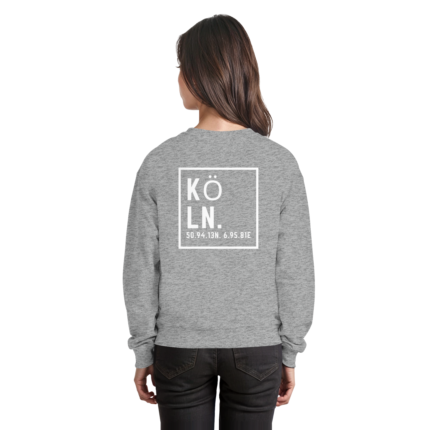Köln Koordinaten (großer Druck auf dem Rücken) - Basic Sweatshirt