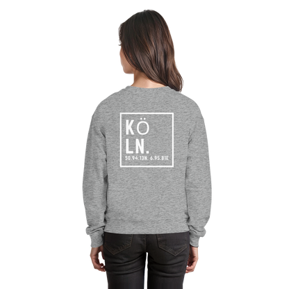 Köln Koordinaten (großer Druck auf dem Rücken) - Basic Sweatshirt