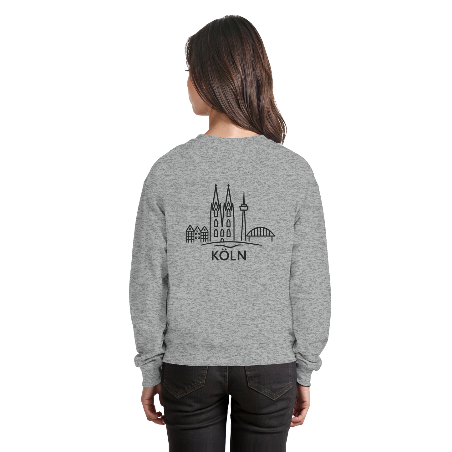 Köln Skyline (großer Druck auf dem Rücken) - Basic Sweatshirt