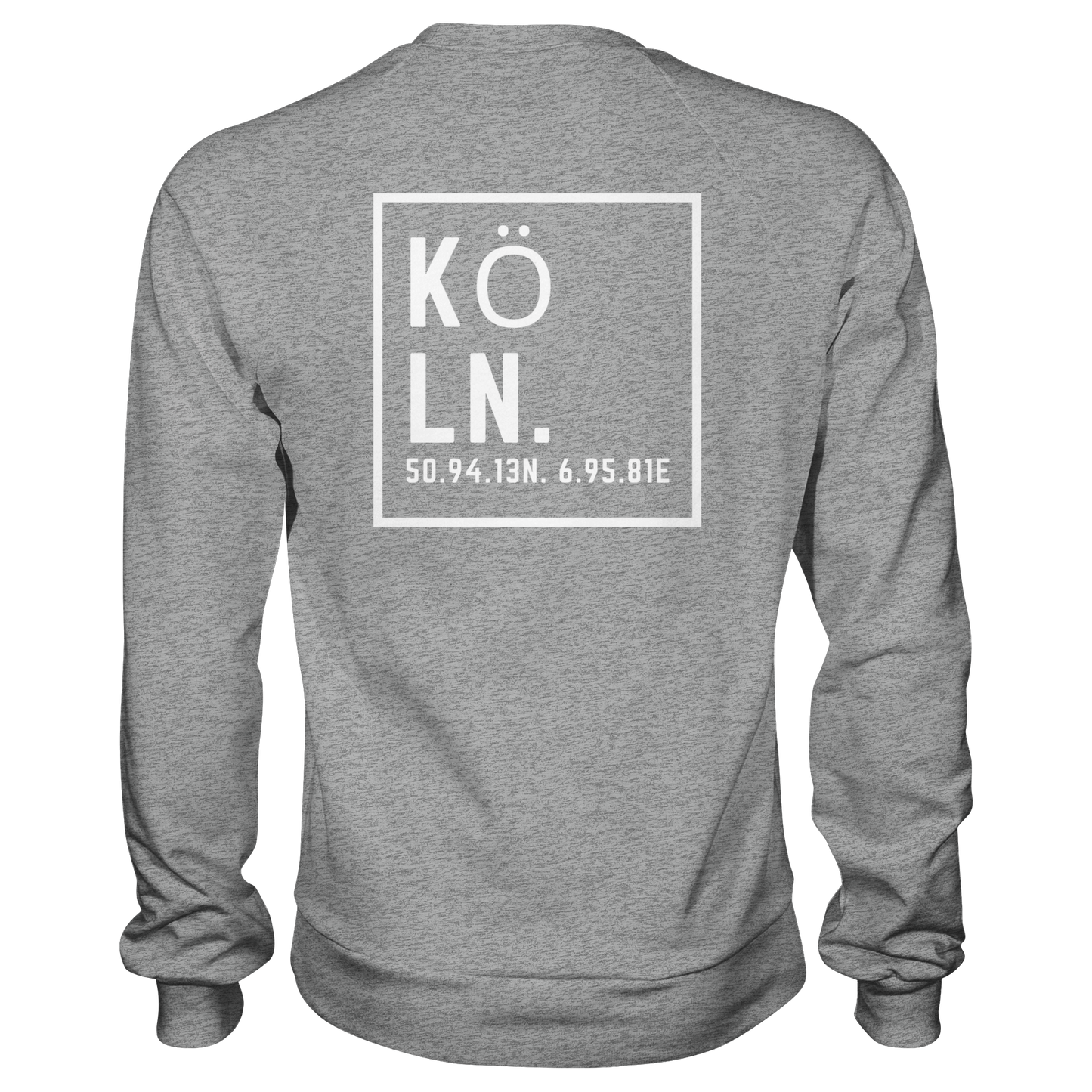 Köln Koordinaten (großer Druck auf dem Rücken) - Basic Sweatshirt