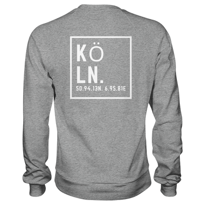 Köln Koordinaten (großer Druck auf dem Rücken) - Basic Sweatshirt