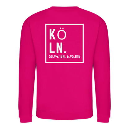 Köln Koordinaten (großer Druck auf dem Rücken) - Basic Sweatshirt