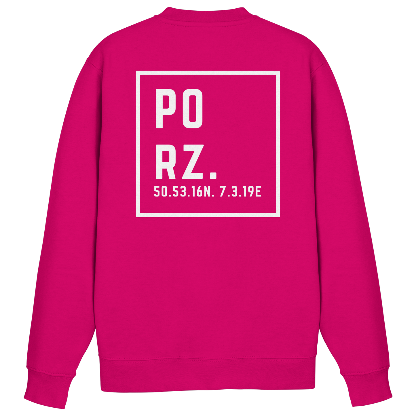 Porz Koordinaten (großer Druck Rücken) - Basic Sweatshirt