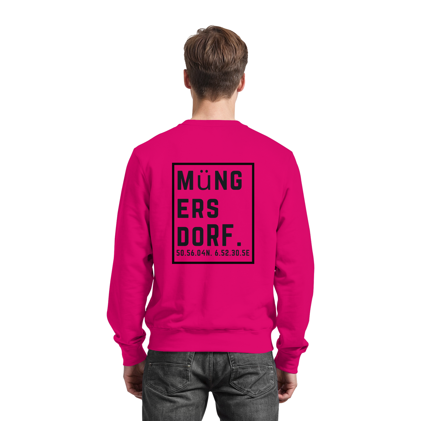 Müngersdorf Koordinaten (großer Druck auf dem Rücken) - Basic Sweatshirt