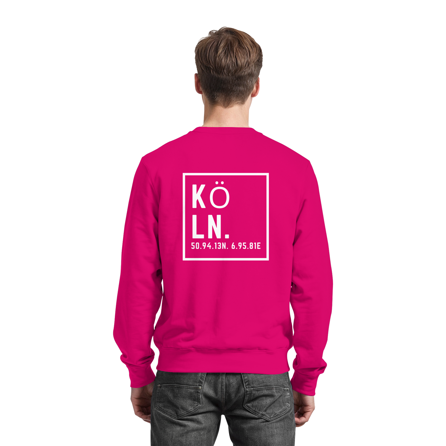 Köln Koordinaten (großer Druck auf dem Rücken) - Basic Sweatshirt