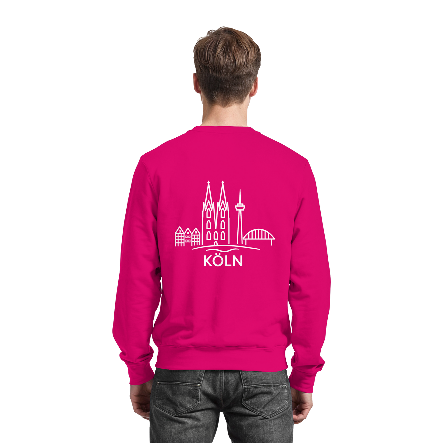 Köln Skyline (großer Druck auf dem Rücken) - Basic Sweatshirt