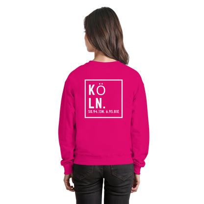 Köln Koordinaten (großer Druck auf dem Rücken) - Basic Sweatshirt