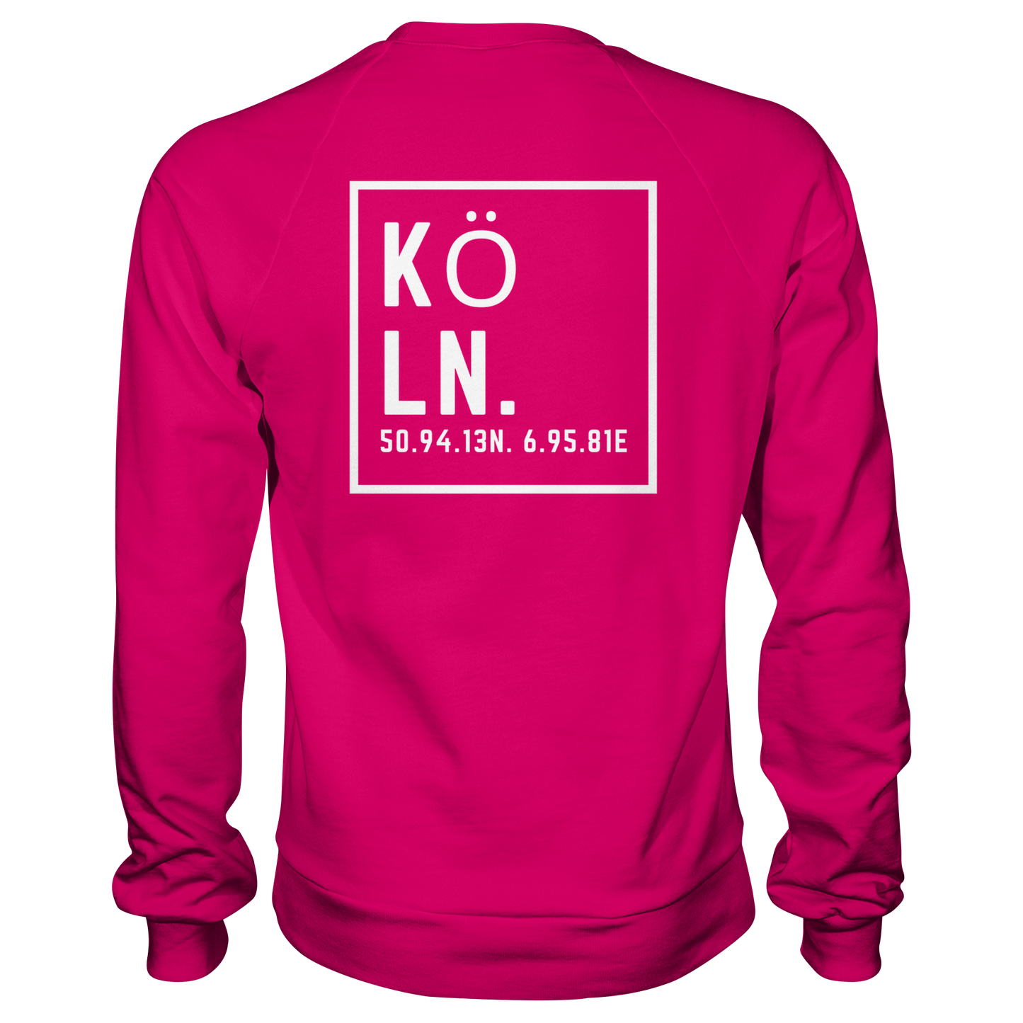 Köln Koordinaten (großer Druck auf dem Rücken) - Basic Sweatshirt