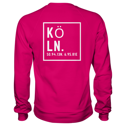 Köln Koordinaten (großer Druck auf dem Rücken) - Basic Sweatshirt