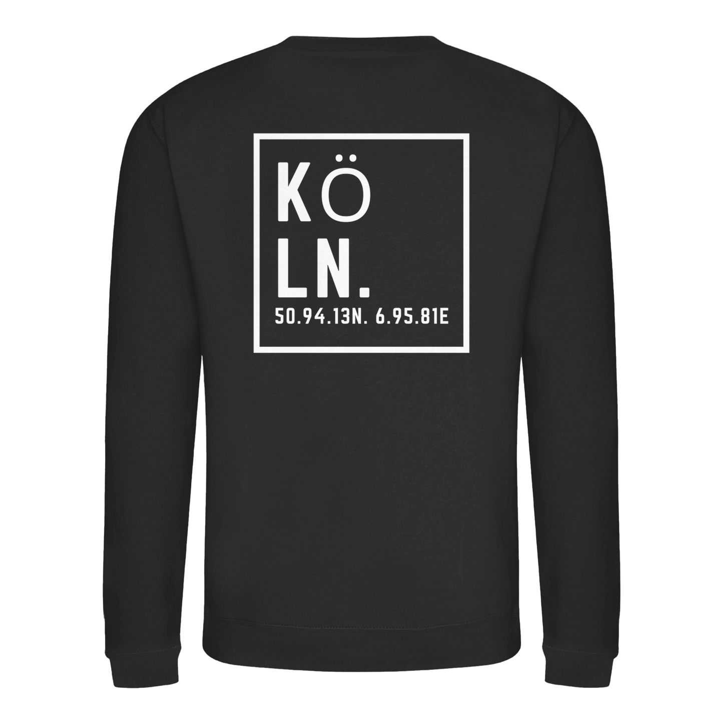 Köln Koordinaten (großer Druck auf dem Rücken) - Basic Sweatshirt