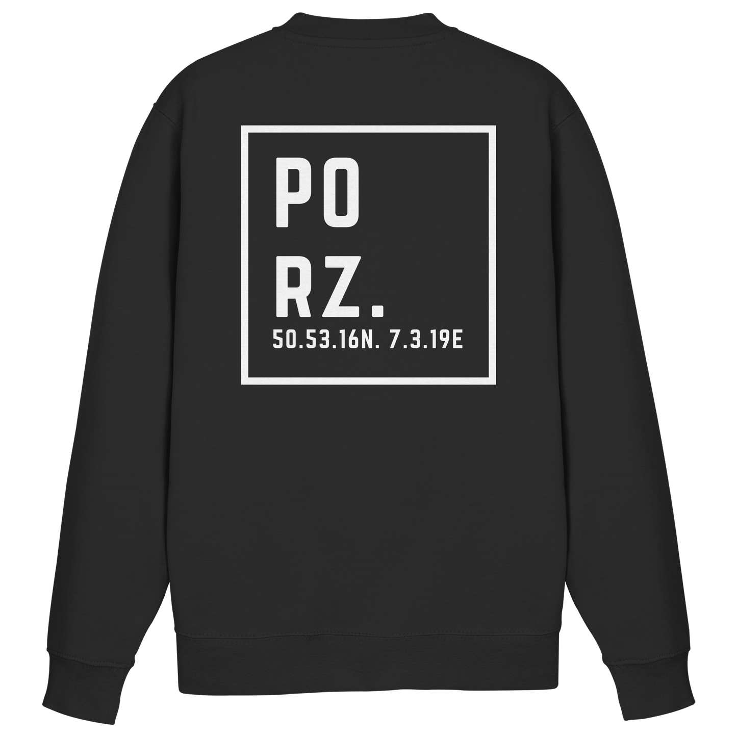 Porz Koordinaten (großer Druck Rücken) - Basic Sweatshirt