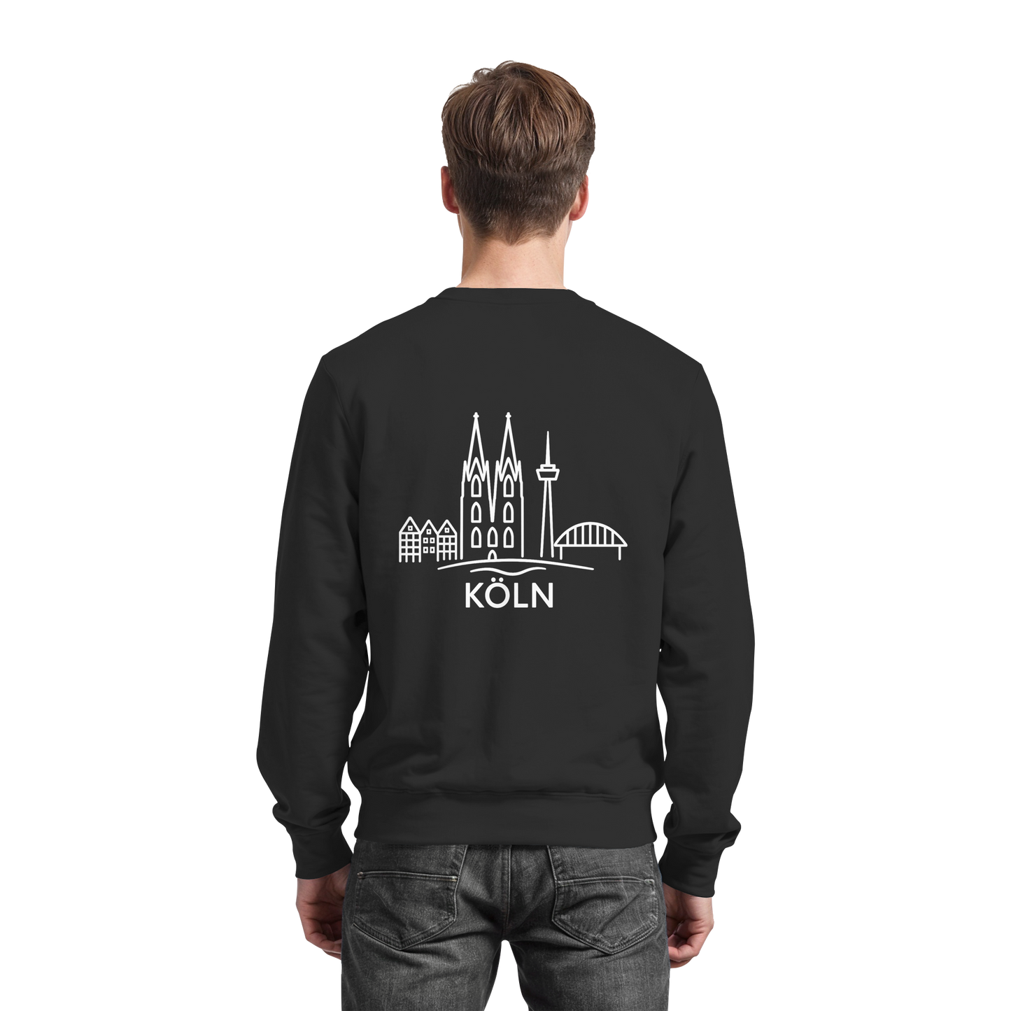 Köln Skyline (großer Druck auf dem Rücken) - Basic Sweatshirt