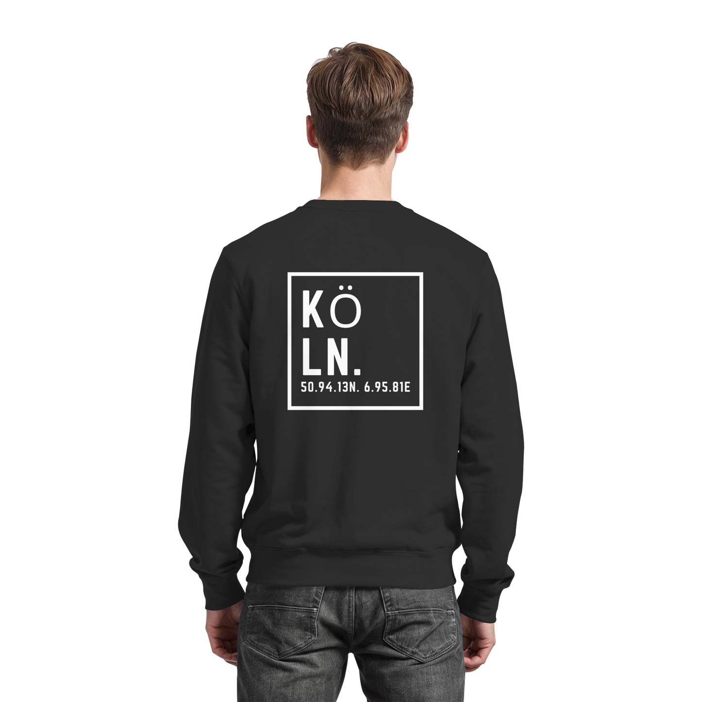 Köln Koordinaten (großer Druck auf dem Rücken) - Basic Sweatshirt