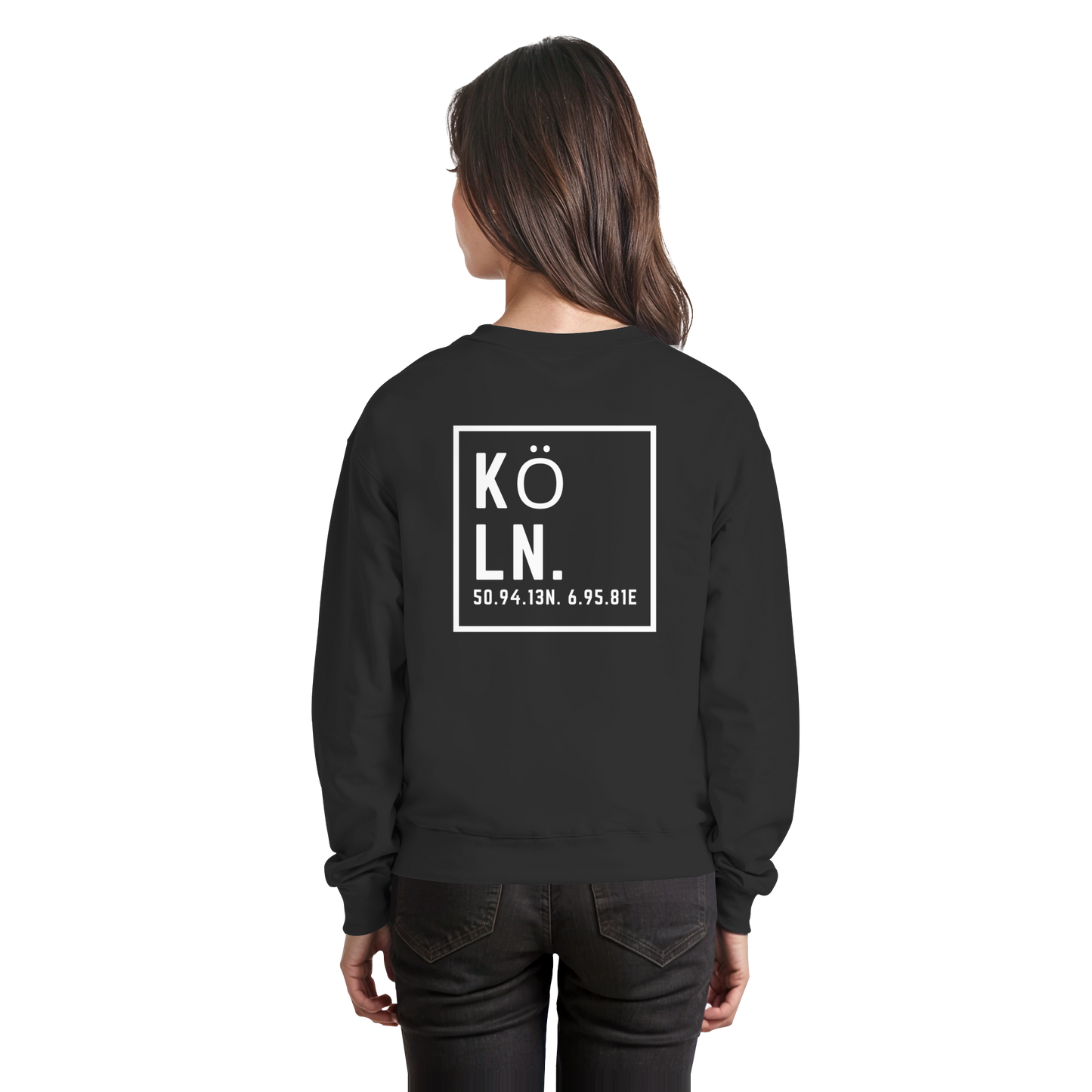 Köln Koordinaten (großer Druck auf dem Rücken) - Basic Sweatshirt