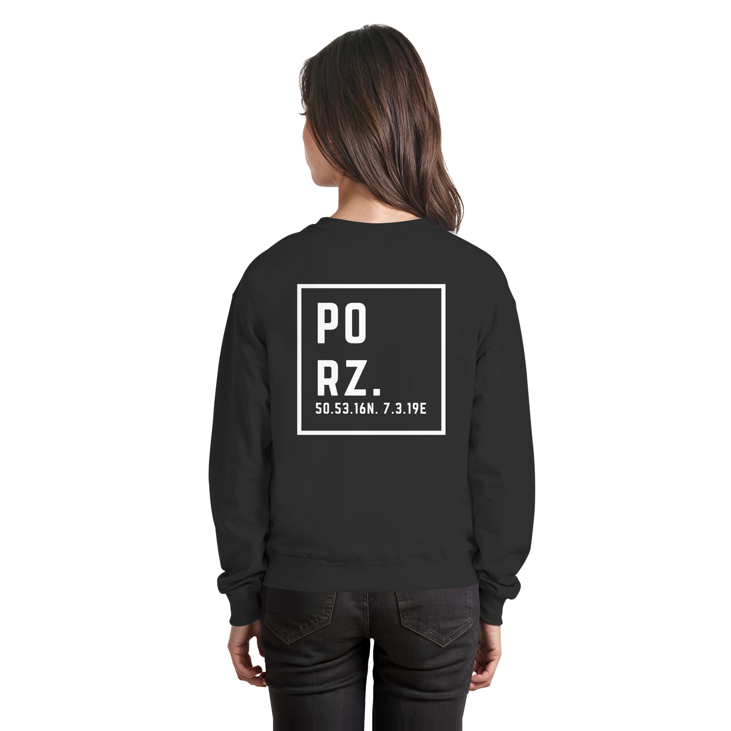Porz Koordinaten (großer Druck Rücken) - Basic Sweatshirt