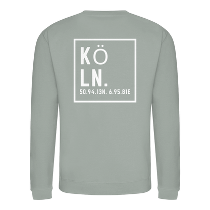 Köln Koordinaten (großer Druck auf dem Rücken) - Basic Sweatshirt