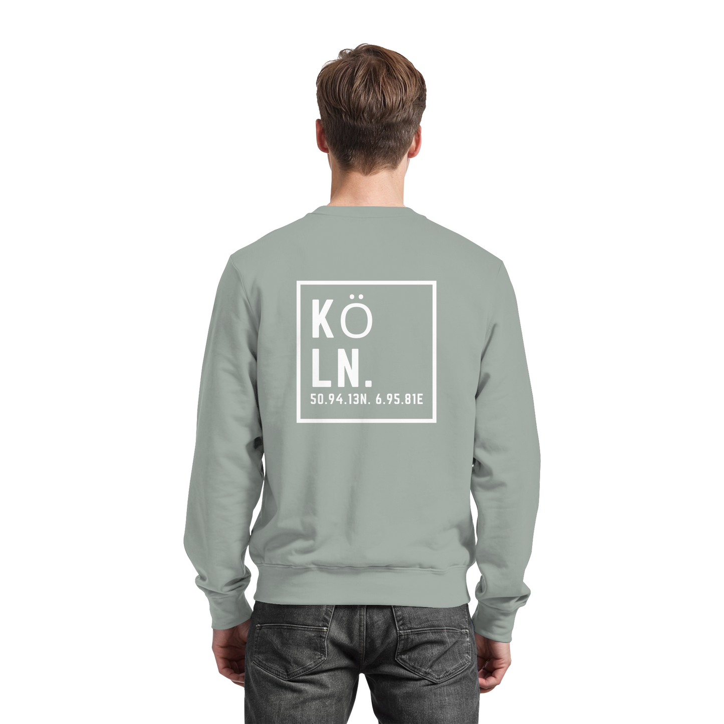 Köln Koordinaten (großer Druck auf dem Rücken) - Basic Sweatshirt