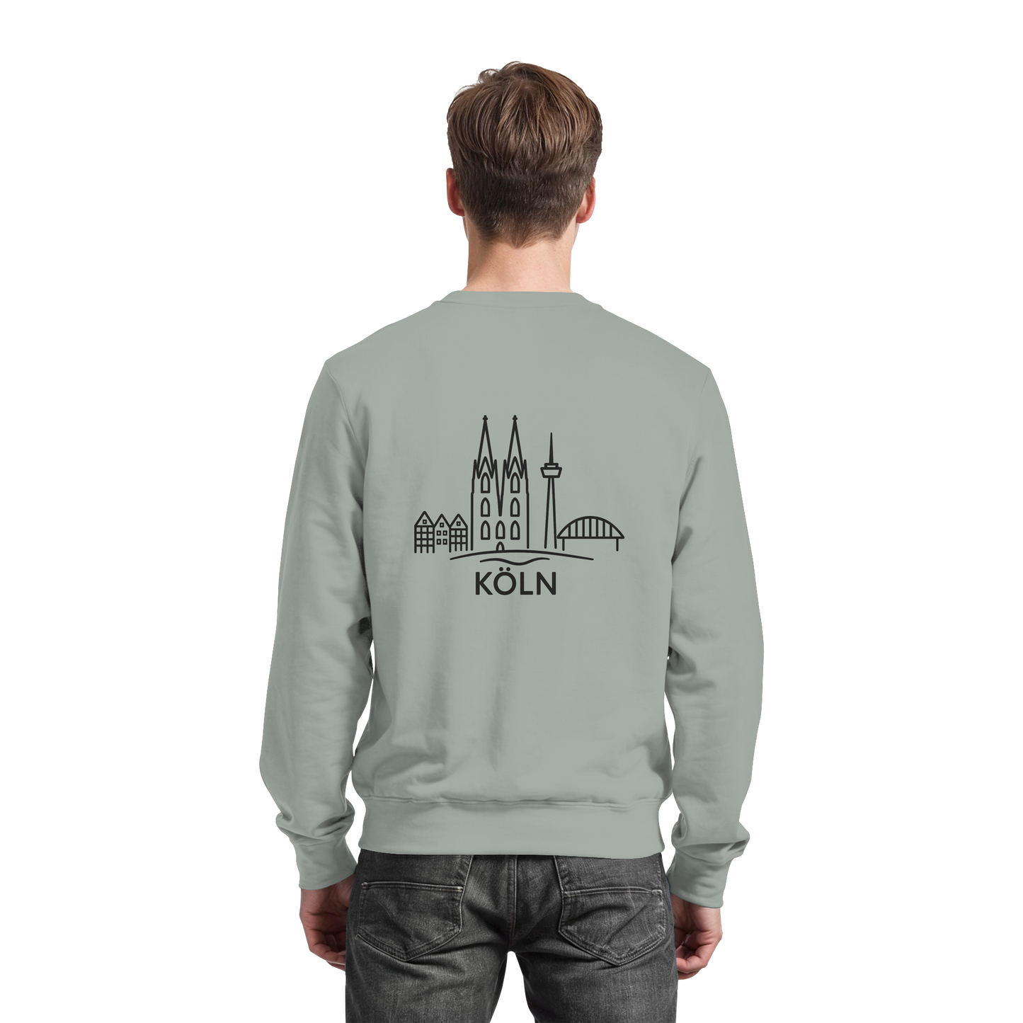 Köln Skyline (großer Druck auf dem Rücken) - Basic Sweatshirt