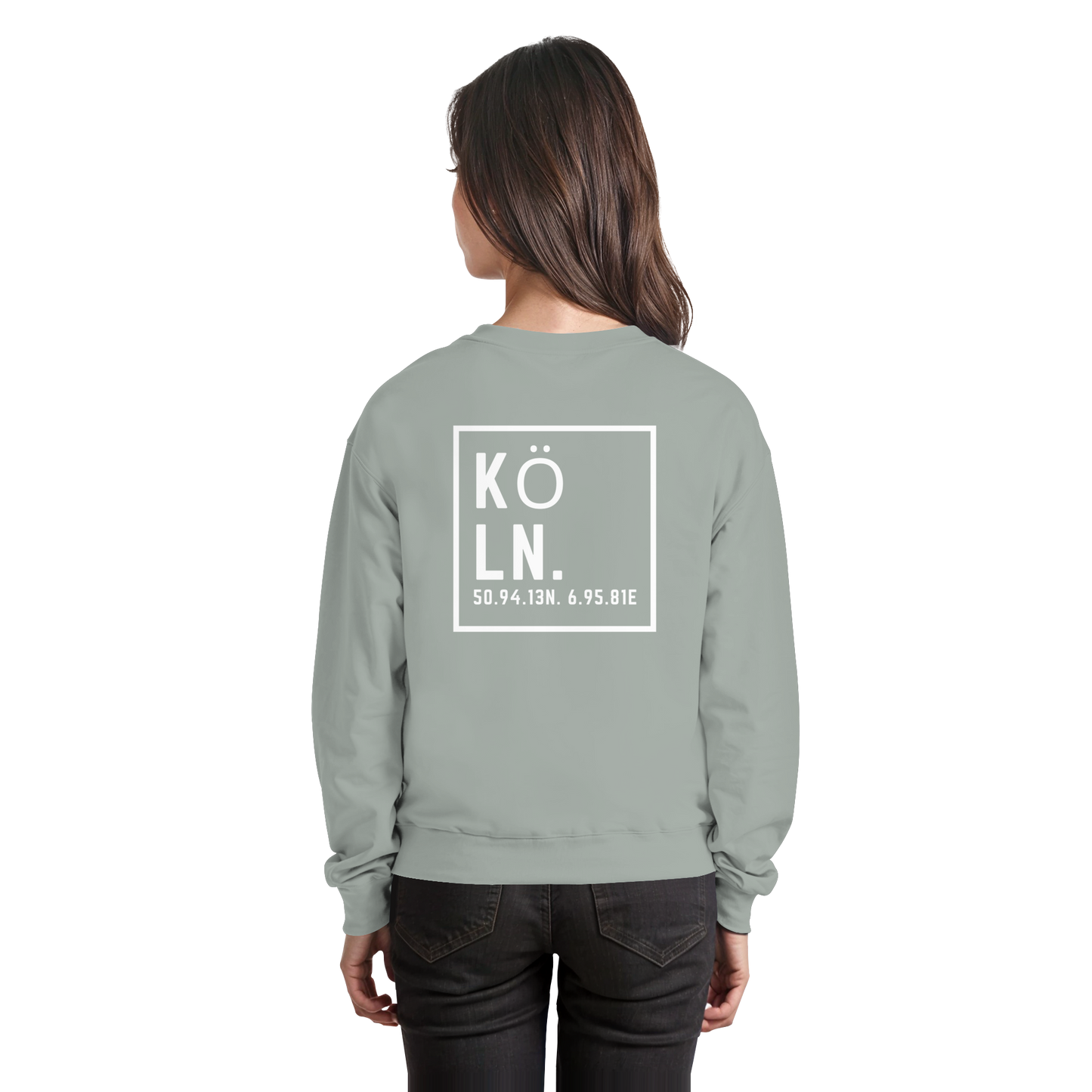 Köln Koordinaten (großer Druck auf dem Rücken) - Basic Sweatshirt