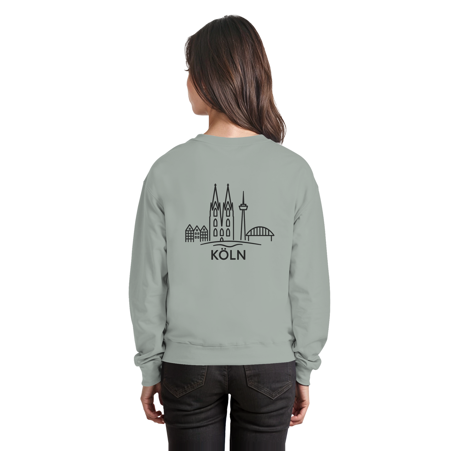 Köln Skyline (großer Druck auf dem Rücken) - Basic Sweatshirt