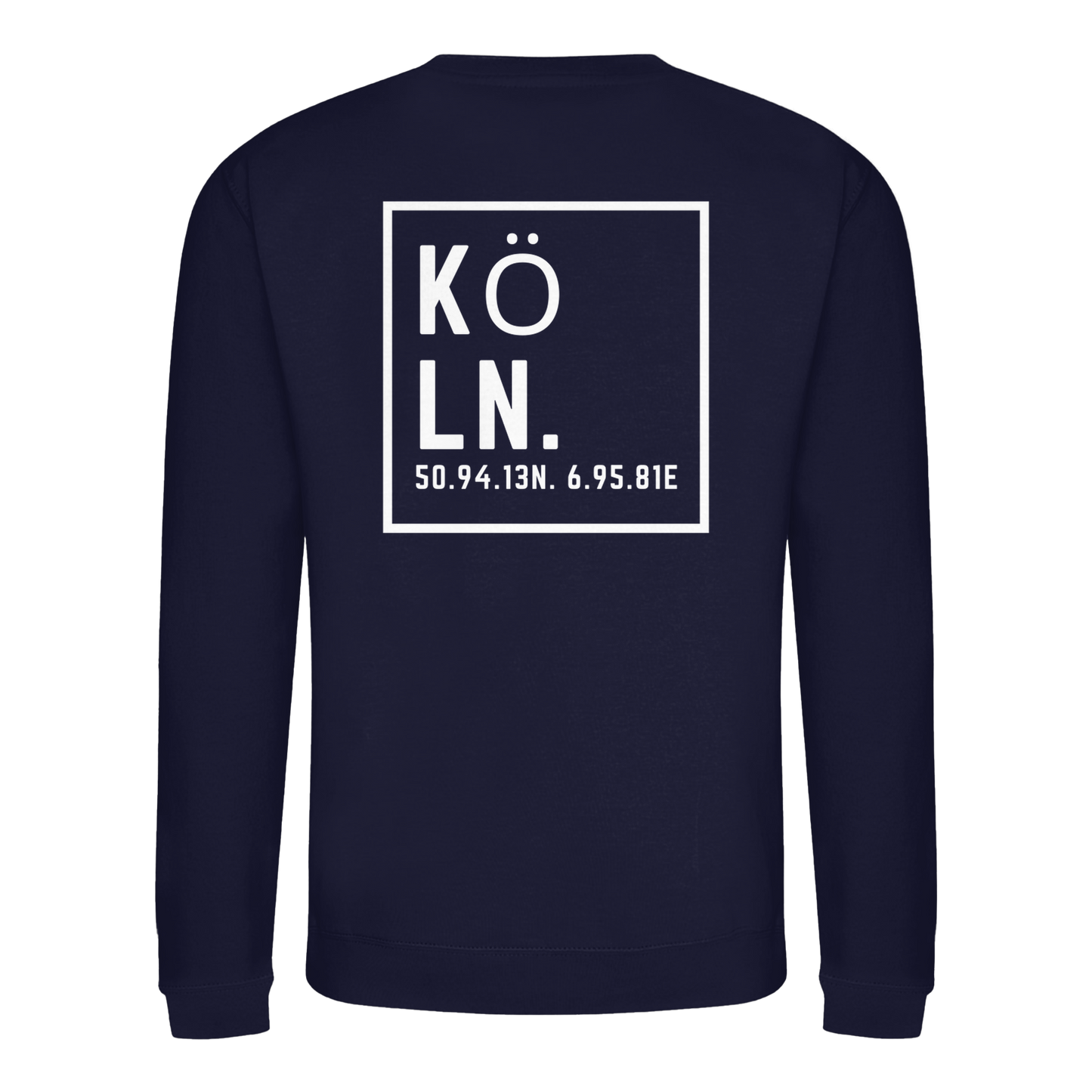 Köln Koordinaten (großer Druck auf dem Rücken) - Basic Sweatshirt